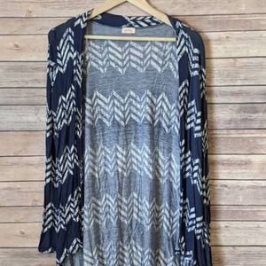 Pixley Blue Chevron Lightweight Cardigan